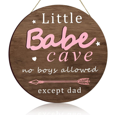 Little Babe Cave Door Sign Wood Baby Girl Nursery Decor Little Girl
