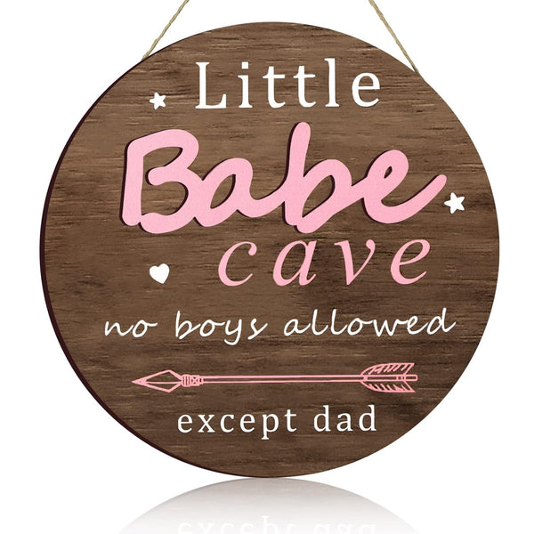 Little Babe Cave Door Sign Wood Baby Girl Nursery Decor Little Girl