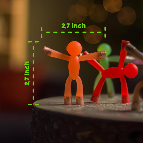 Boxgear 10 Pcs Mini Man Magnetic Toy - Translucent Novelty Rubber Magnet Men for Kids Travel Toys