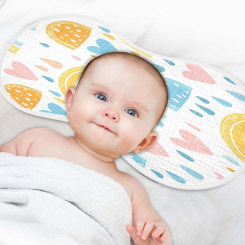 YETTASBIN Cartoon Rainbow Muslin Baby Burp Cloth, Super Soft Absorbent Cotton Burp Rag Baby Bibs Feeding Cloth
