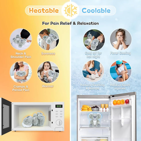 SuzziPals Heatable & Coolable Koala Stuffed Animals, Cute Microwavable Heating Pad Plushies for Soothing & Relaxation