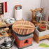 Zerodeko 1 Set 1:12 Miniature Cooking Pot, Mini Wok with Wooden Cover for Dollhouse Cookware