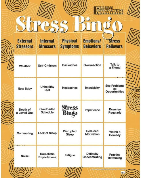 Stress Bingo Game for Adults