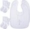 Jiuguva 4 Pcs Baptism Gifts for Boys Girls, Christening Bibs and Socks