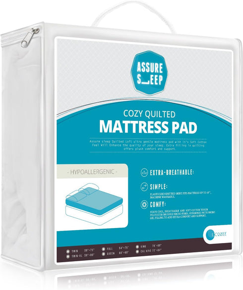 COZEE L' Super Special White Event: Assure Sleep, Hypoic Waterproof Fitted Crib & Toddler Protective Mattress Pad