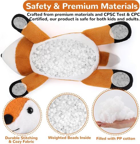 22 Inch 4.5 gnomantic Fox Weighted Stuffed Animals - Pounds Weighted Plushies Fox - Big Plush Stuffed Animals Pillow