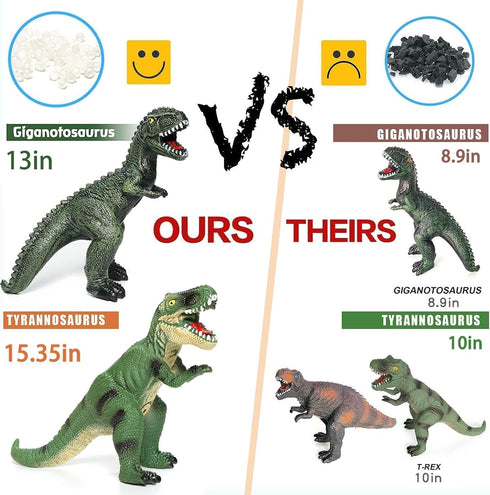 Jumbo Dinosaur Toys 6 Piece Set for Kids and Toddlers, Large Soft Dinosaur Toys for Ages 3-5, Perfect Birthday Gifts