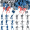LovesTown 82PCS Civil War Soldier Toys, 40 Blue and 40 Gray Uniform Action Figures with Rideable Horses for Kids