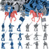 LovesTown 82PCS Civil War Soldier Toys, 40 Blue and 40 Gray Uniform Action Figures with Rideable Horses for Kids