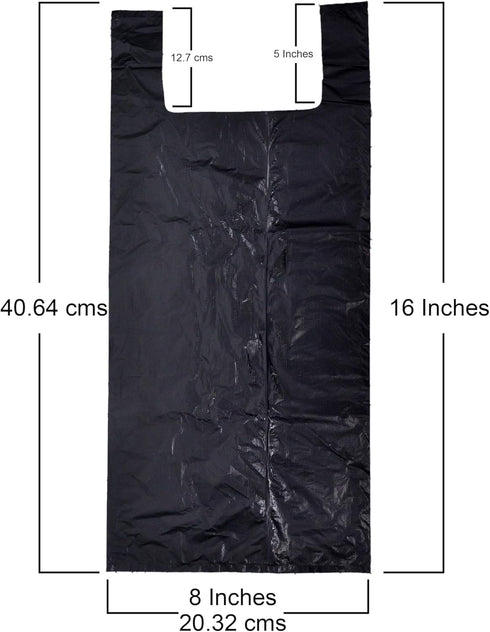 Pack 200 8" 13" 16" of - Black - Large Size - x x - Leak Proof Disposable Plastic Bags For Sanitary Pad, Adult Diaper