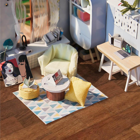 24 8.27 11.69 Inch Flutesan Pcs Miniature Dollhouse Wallpaper and Flooring Peel and Stick Mini DIY Self Adhesive