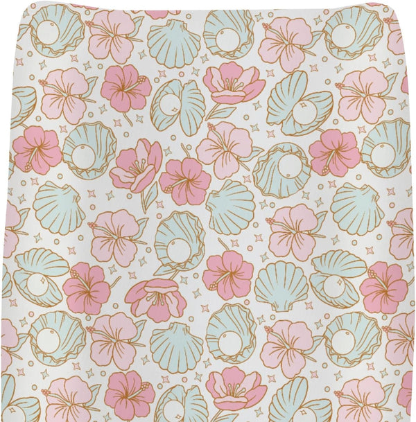 Boho Summer Mermaids Floral Changing Pad Covers for Baby Girls Boys Beach