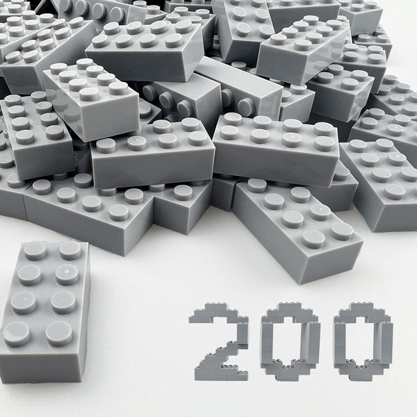 200 Piece Classic Building Bricks, 2x4 Building Blocks STEM Creative Toys, 100% Compatible with Major Brands, MOC DIY