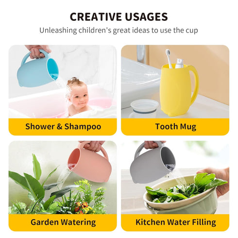 Baby Bath Rinse Cup - Children's Shampoo and Body Wash Rinse Cup with Easy Grip Handle for Rinsing Baby Shampoo