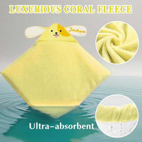 Custom Hooded Bath Towel with Name Personalized Kids Bath Towel for Toddlers & Babies Soft, Absorbent Cotton, Easter
