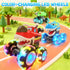 Pnooe 3 Pack Monster Truck Toys, Light Up Cars for Toddlers, Baby Animal Toy Trucks Dino Cars with LED Lightning