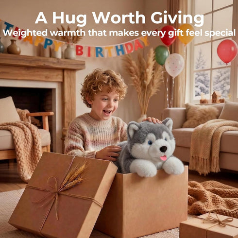 5 lbs Kids(23 Inch) Mewaii Weighted Stuffed Animals with Microwavable Heating Pad - Adjustable, Heatable & Coolable Dog