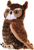 Wild Republic 12" Great Horned Owl Plush - Stuffed Animal Toy, Kids Gifts, Cuddlekins