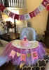 Alemon 1st Birthday Girl Baby Tutu for High Chair Decoration and "ONE" Pennant Happy Birthday for Highchair
