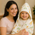 32x32 inches 100% 6-Layer Pack 2 Chungie Soft Muslin Hooded Baby Towels Cotton, Breathable Newborn Bath Towels
