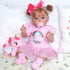 BABESIDE 13 Pcs Reborn Baby Doll Clothes with Bassinet for 17-22 Inch Dolls, Pink Outfit Accessories