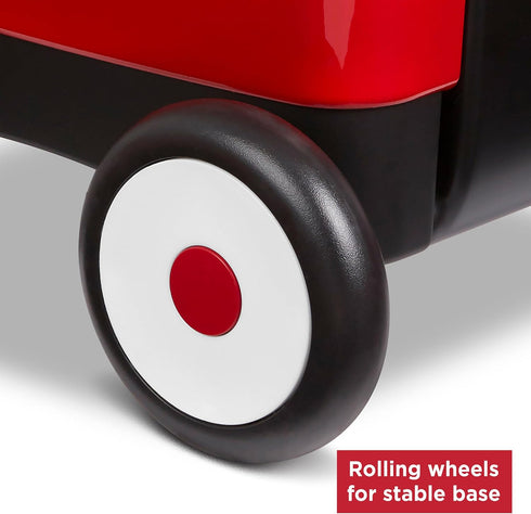 1-4 Radio Flyer Push & Pull Walker Wagon with Garden Tools, Red, for Kids Years Old, Locking Handle for Stability, Baby