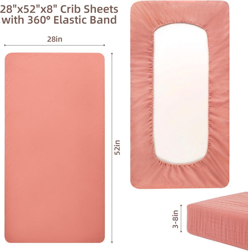 MIGIOL 100% 52 28", 2 Cotton Crib Sheet, Cotton Breathable Crib Sheet, Standard Crib Sheet, Size "X Pieces (Gradient