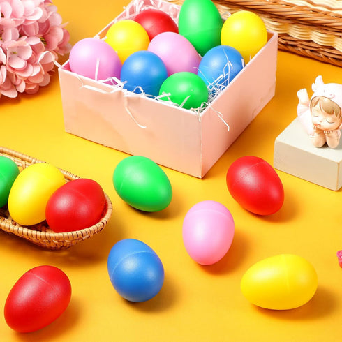 100 Pieces Egg Shakers Musical Instruments, Plastic Easter Egg Shaker for Kids Toys, 5 Colors
