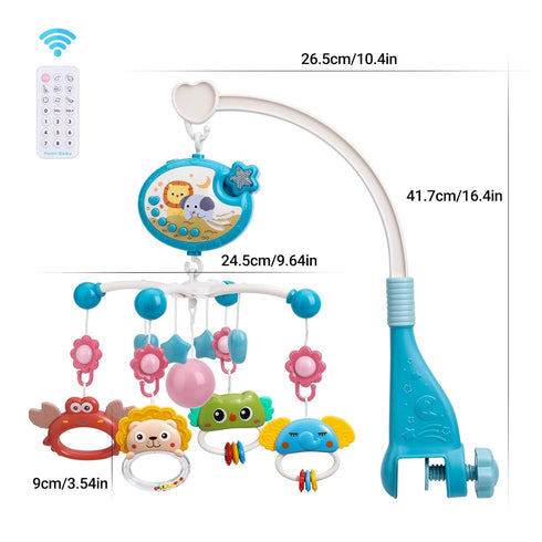 Projection,400 Mini Tudou Crib Mobile with Music and Lights,Baby Mobile for Crib with Hanging Rotating Rattle Toy,Star