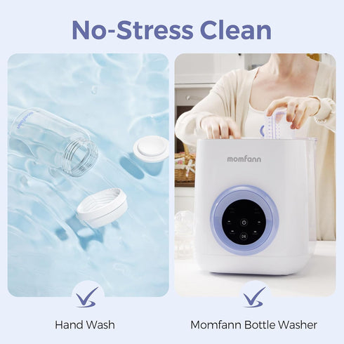 4 Pack, 10oz MOMFANN Breastmilk Storage Bottle Milk Storage Bottle Wide-Neck Fit for Most Nipples, Leak-Proof
