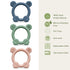 3 Pack 0-12 PandaEar Silicone Teething Toys - Baby Teething Rings, BPA Free Teether for Months, Soothing Sore Gums