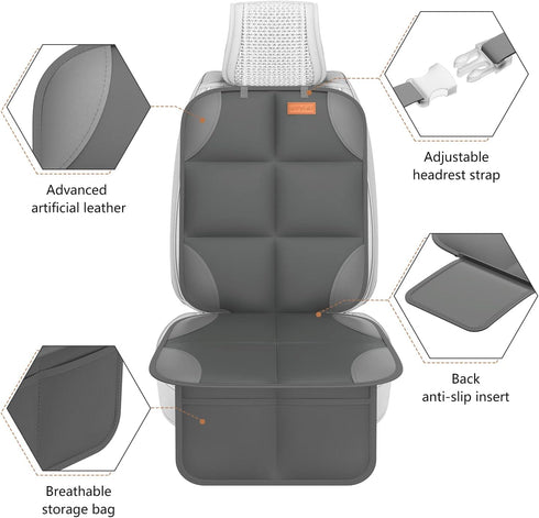 600D SMART ELF Car Seat Protector for Child Car Seat - Waterproof Fabric Baby Seat Protectors for Non-Slip Backing Mesh