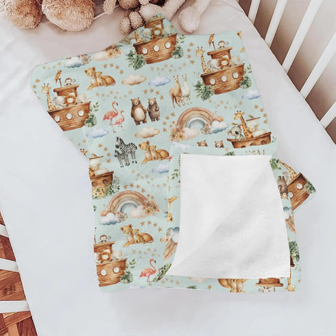 Selgkds 60x80inch Cute Baby Animals Baby Blankets for Girl Boy Bear Lion Zebra Giraffe Rainbow Ship Stars Swaddle