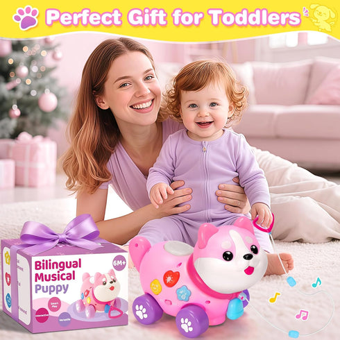 1 6-12-18 1st Toys for Year Old Girl Gifts, Baby Toys Months, Bilingual Educational Learning Toddler Toys, Puppy