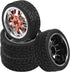4Pack HIRCQOO 12mm Hex Plastic Wheel Rims & 2.59" Rubber Tires Set w/Foam Compatible with Traxxas Kyosho HPI Tamiya TT-01 TT-02 Sakura HSP 1/10 RC On-Road Touring Car (Red)