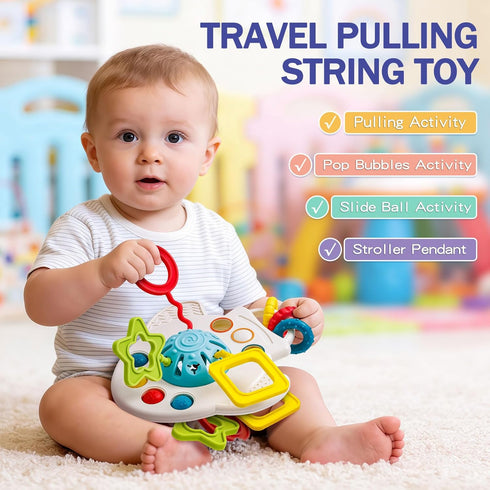 6 12 5 1 1 0-3-6-9-12 Baby Toys to Months, In Montessori Toys for Year Old, Incl Travel Pull String Toy & Rattle