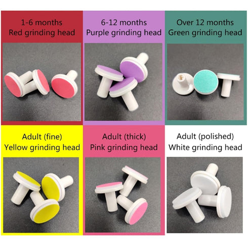 Qsvbeeqj 6PCS Trimming Trimmer Professional Electric Nails File Replacement Grinding Head Mix Color Tips for Quick