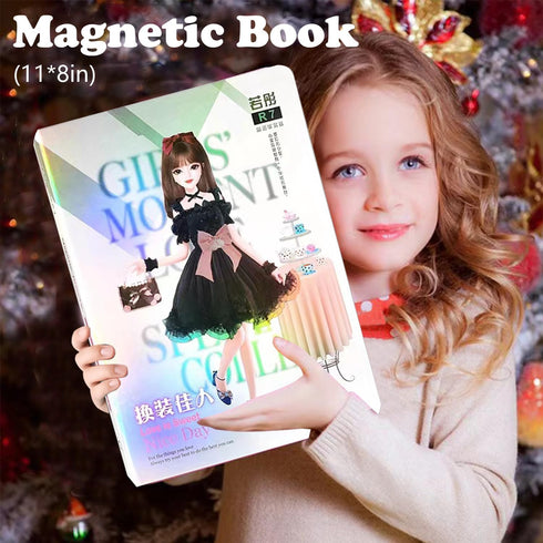 Magnetic Collecting Book Gift for 3+ Year Old Girls, Paired with Magnetic Paper Doll (Book Only, No Accessories)
