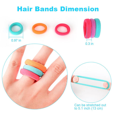 Baby Hair Ties, Cotton Toddler Hair Ties for Girls, Seamless Hair Bands, Elastic Ponytail Holders, Diameter 0.97 Inch