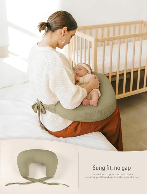 2-Pack lulumoon Muslin Nursing Pillow Covers - Soft Cotton Slipcovers for Breastfeeding & Bottle-Feeding - Extension