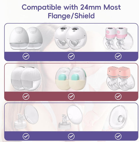 4Pcs 24mm (17/19 mm 4PCS 24 mm b&h Flange Inserts for Flanges/Shield of Most Pumps, Flange Sizing Kit Silicone Flanges