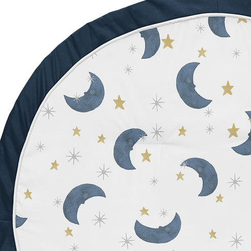 Tummy Sweet Jojo Designs Moon and Star Boy or Girl Baby Playmat Time Infant Play Mat - Navy Blue and Gold Watercolor