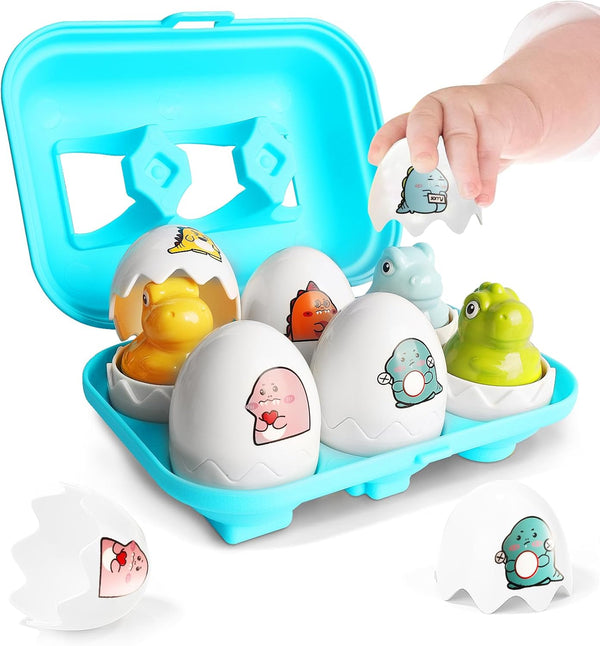 Tinabless Hide & Squeak Dinosaur Eggs, Montessori Sorting & Matching Learning Toys