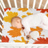 Caikeny 27 39 Halloween Fitted Crib Sheet for Boys Girls Colorful Autumn Leaves Baby Crib Sheets Orange Bassinet Sheets