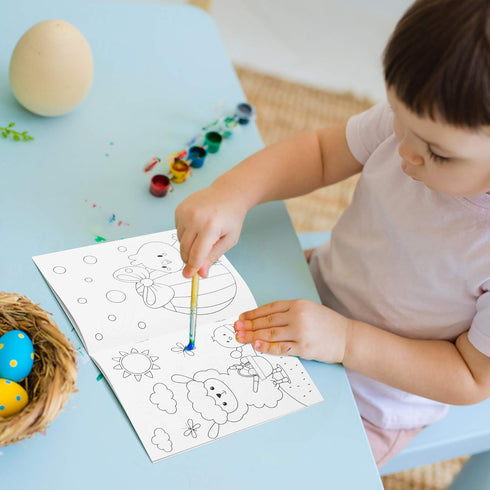 24pcs WATINC Easter Coloring Books, DIY Art Book with Bunny Easter Egg Chick Pattern, Creativity Color Booklet