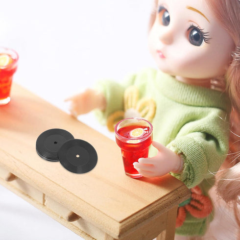 ABOOFAN 6pcs Miniature Records, 1:12 Scale Tiny Music Room Furniture Model for Doll House Accessory
