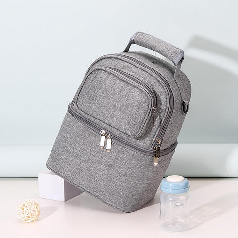 JforSJizT Pack,Nylon Backpack 6pcs 9 Breastmilk Bottles Cooler Bag with Ice Breast Pump Bag with Cooler