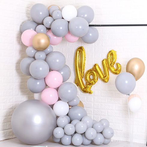 KALOR Grey Balloons, 100 Pcs 5 Inch Mini Matte Latex Balloons for Balloon Garland Arch, Birthday Decoration, Wedding