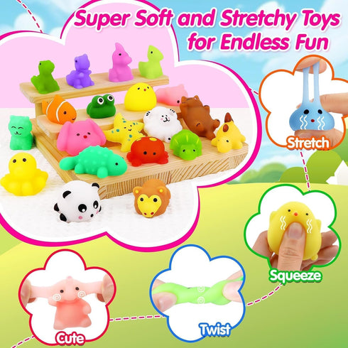 130pcs Party Favors Squishy Toys : Kawaii Squishies Fidget Toys Treasure Box Toy for Classroom Prizes Students Teacher