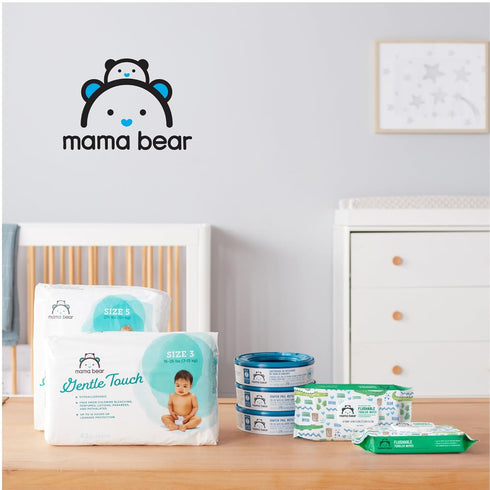 336 Count, 8 Packs 42 Amazon Brand - Mama Bear Flushable Toddler Toilet Wipes, Unscented, Formulated without Fragrance